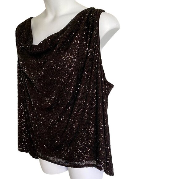 Ava & Viv Women's Sequin Tank Top 4X Black Shimmer Sleeveless Plus Size NEW NWT - Picture 5 of 10